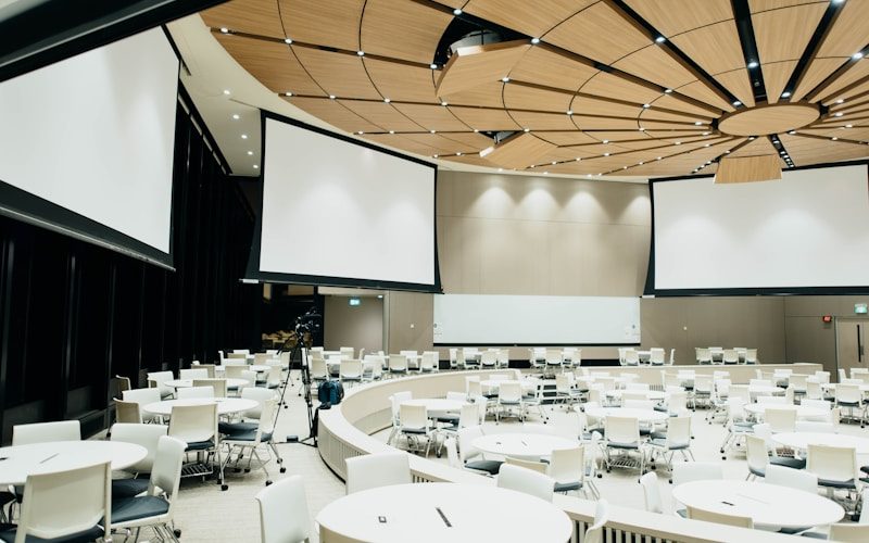 Vendra events management software — venue with stage and seating setup