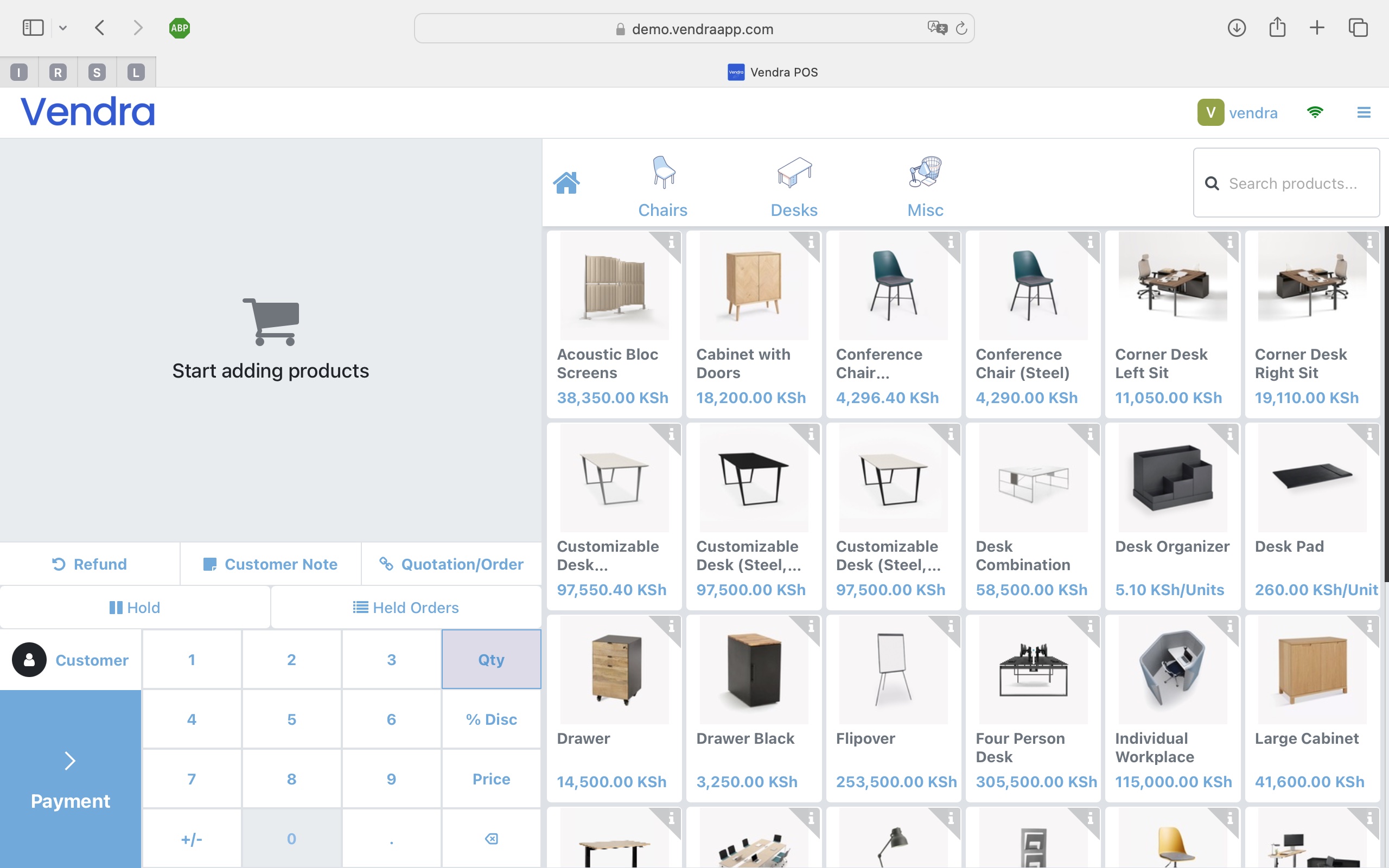 Vendra POS System Kenya - Point of Sale Interface for Retail Shops, Hotels, Restaurants and Pharmacies