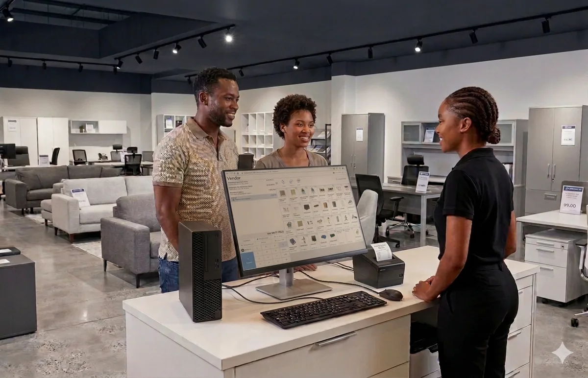 Retail store using a modern ERP and POS system for sales and inventory tracking